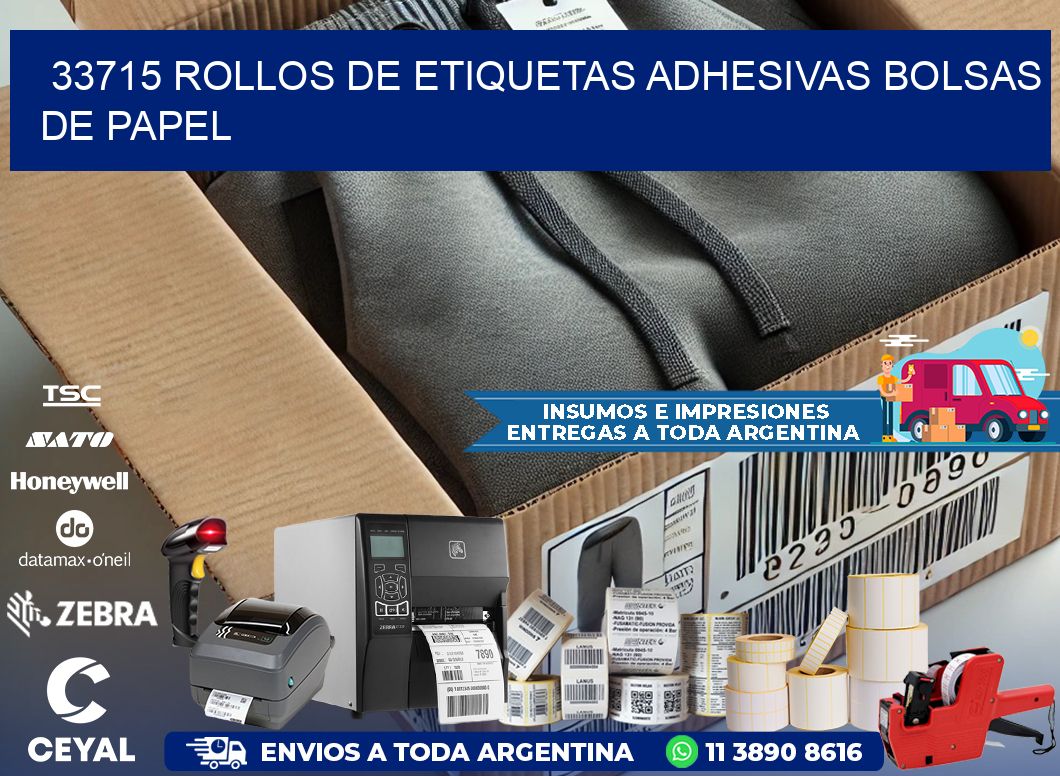33715 rollos de etiquetas adhesivas bolsas de papel