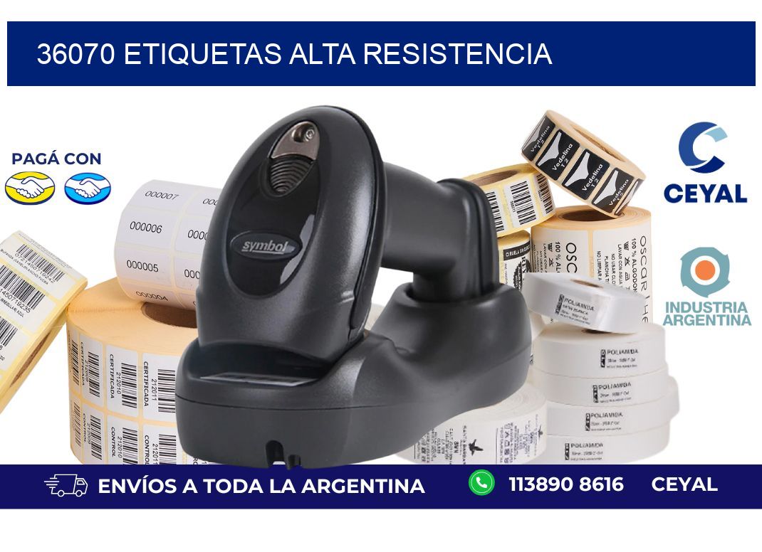 36070 etiquetas alta resistencia