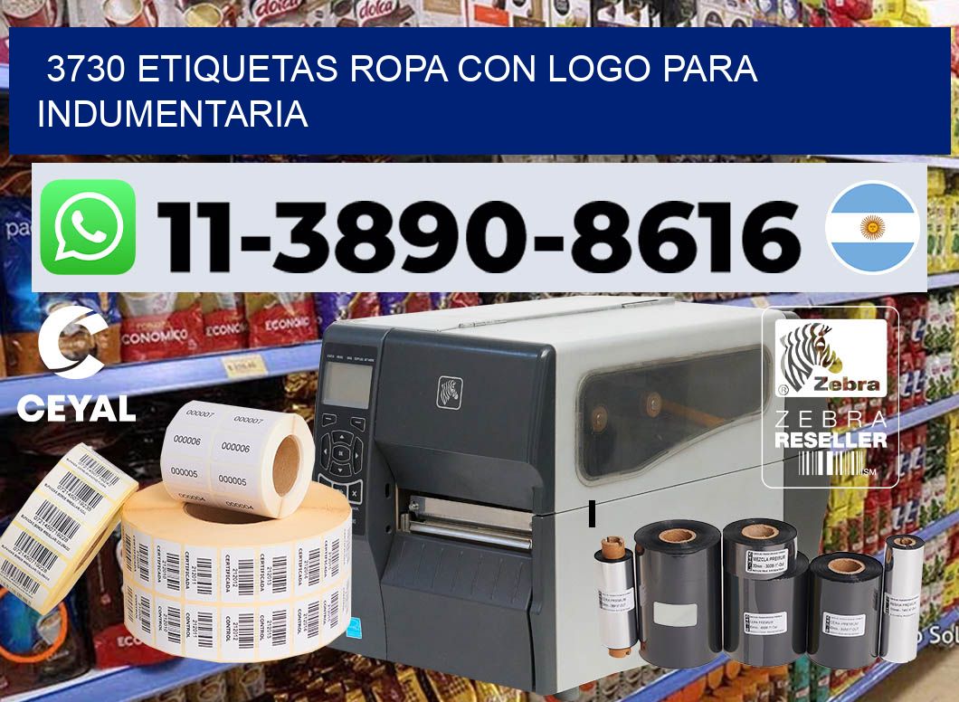 3730 Etiquetas ropa con logo para indumentaria