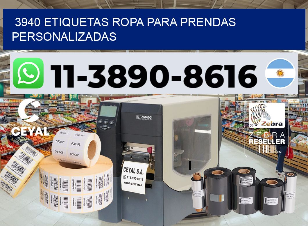 3940 Etiquetas ropa para prendas personalizadas