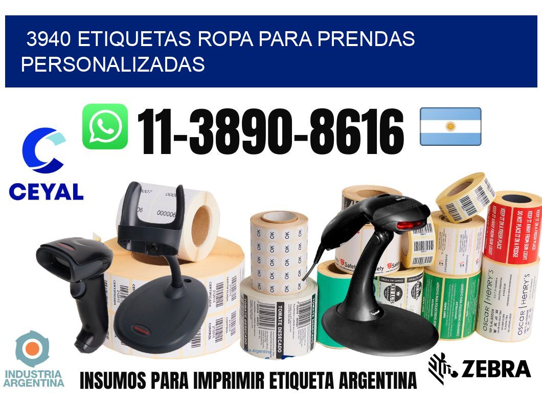 3940 Etiquetas ropa para prendas personalizadas