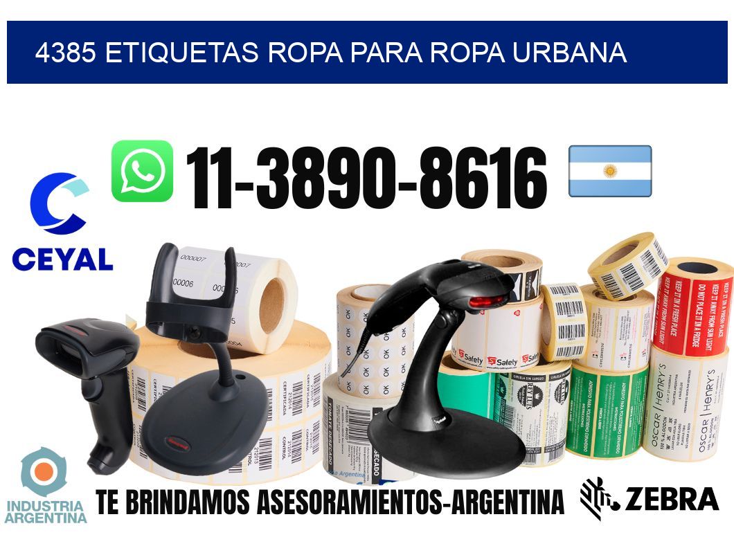 4385 Etiquetas ropa para ropa urbana