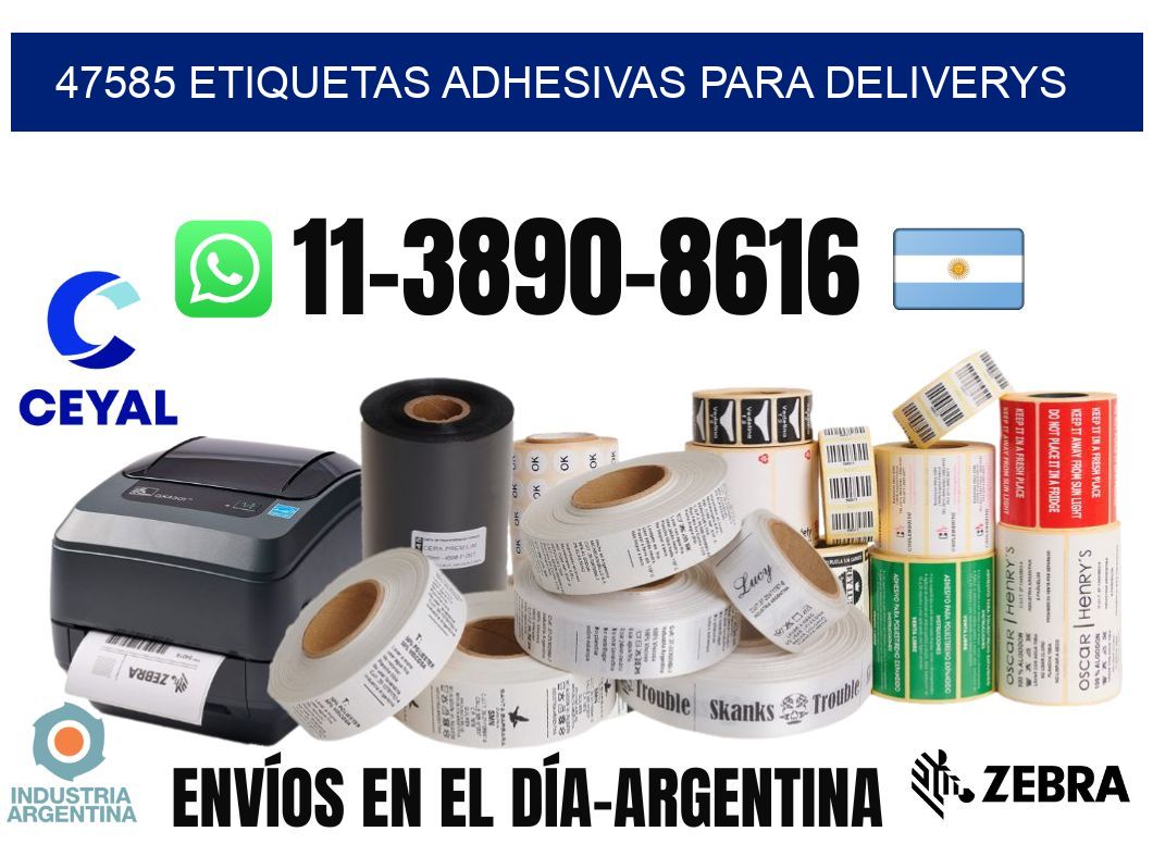 47585 etiquetas adhesivas para deliverys
