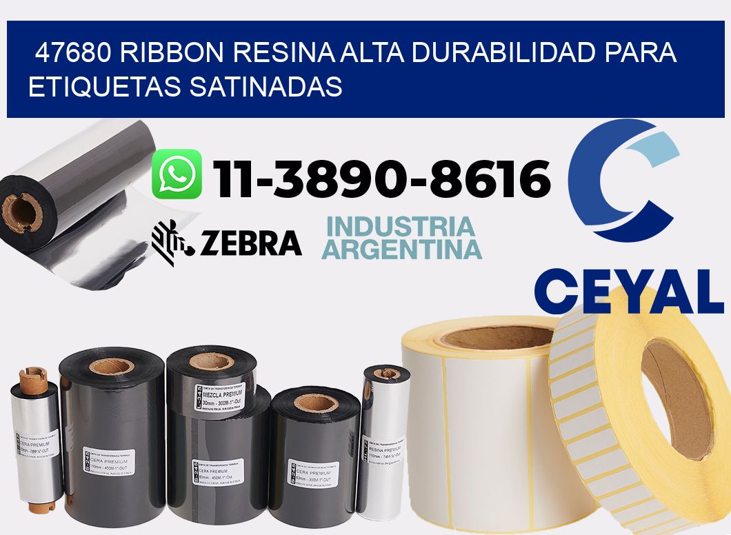 47680 ribbon resina alta durabilidad para etiquetas satinadas