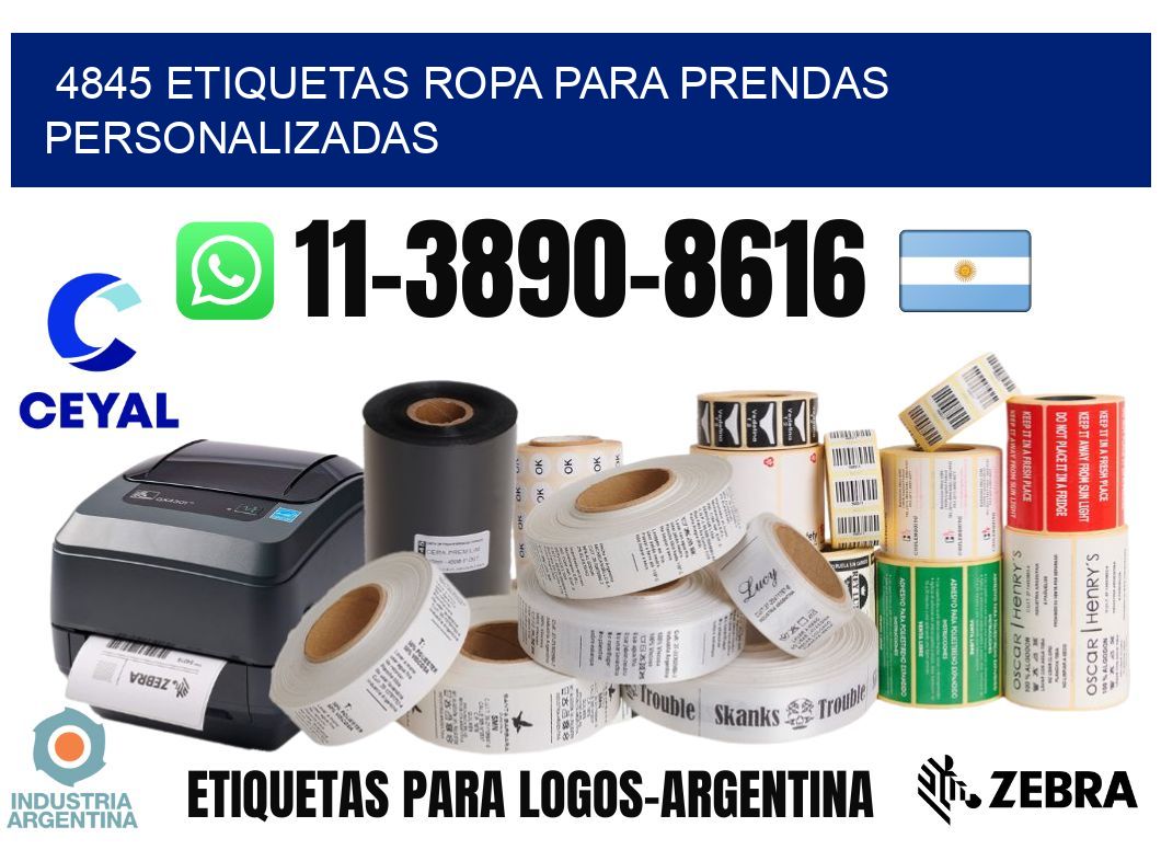 4845 Etiquetas ropa para prendas personalizadas