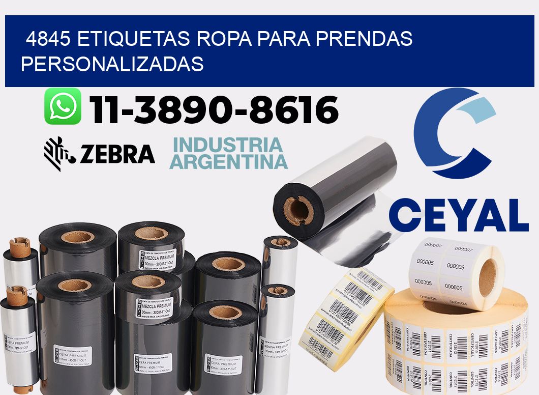 4845 Etiquetas ropa para prendas personalizadas