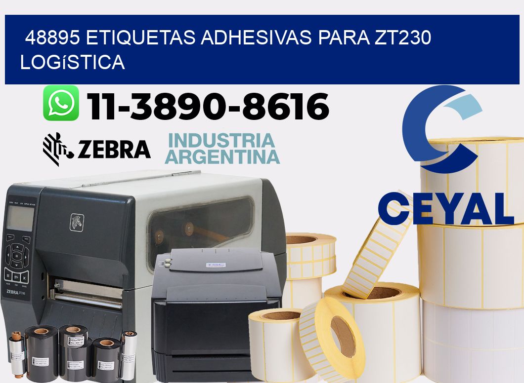 48895 etiquetas adhesivas para zt230 logística
