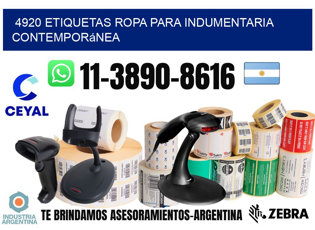 4920 Etiquetas ropa para indumentaria contemporánea