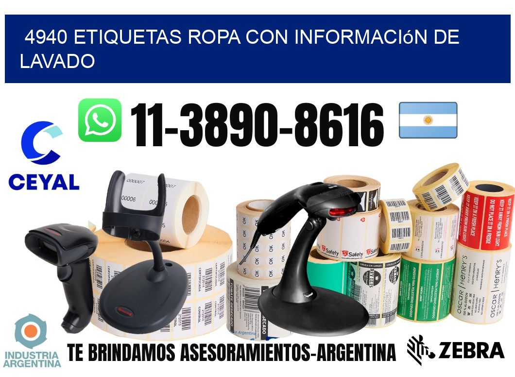 4940 Etiquetas ropa con información de lavado