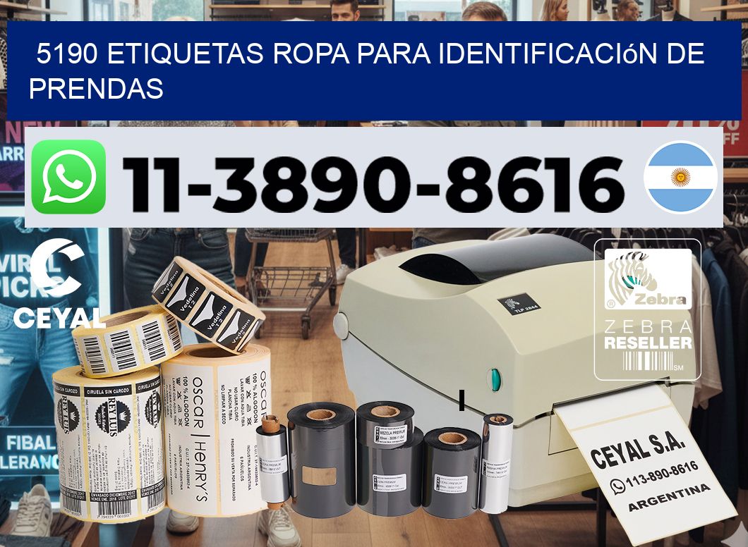 5190 Etiquetas ropa para identificación de prendas