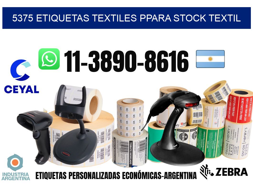 5375 Etiquetas textiles ppara stock textil
