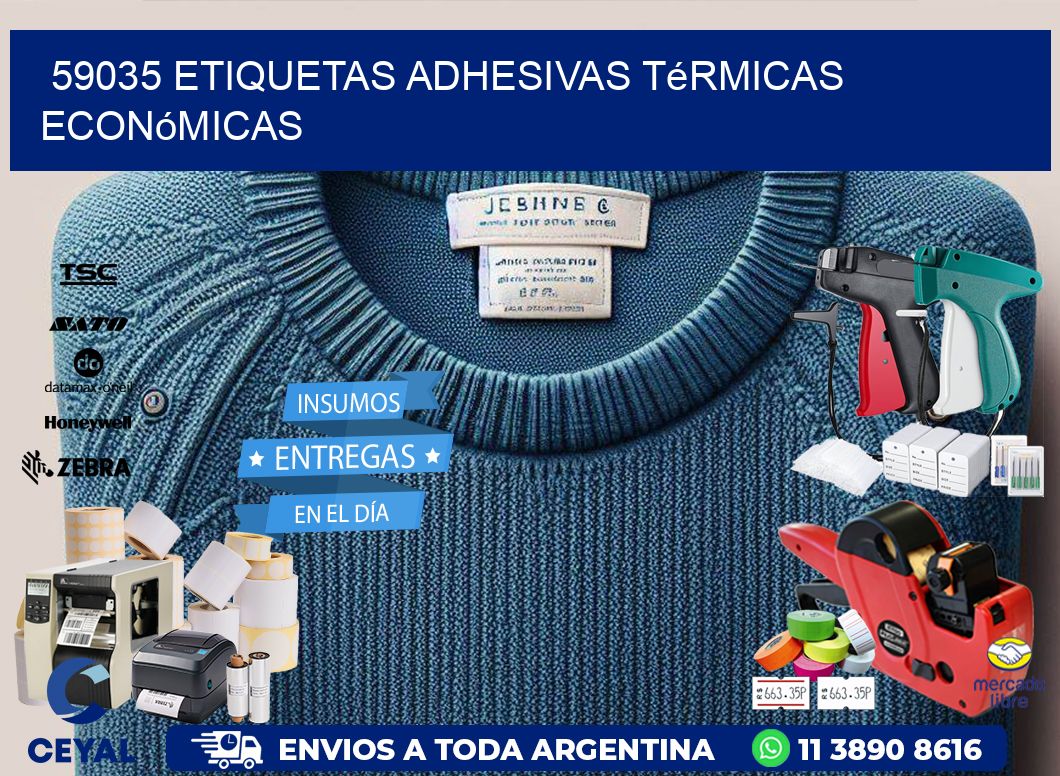 59035 etiquetas adhesivas térmicas económicas
