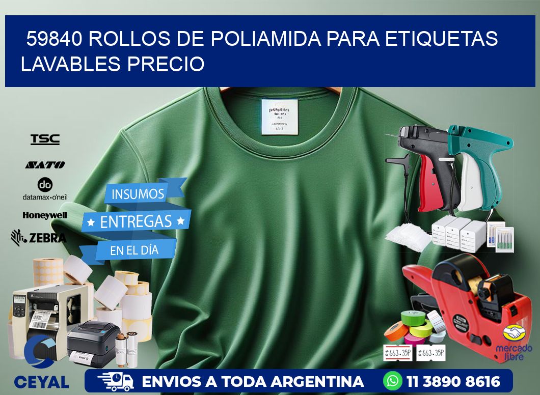 59840 rollos de poliamida para etiquetas lavables precio