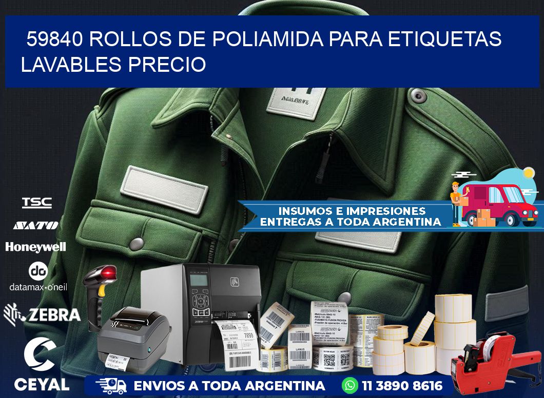 59840 rollos de poliamida para etiquetas lavables precio
