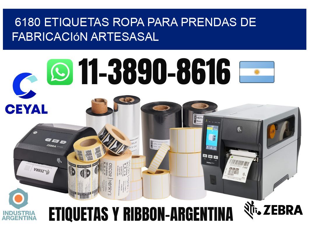 6180 Etiquetas ropa para prendas de fabricación artesasal