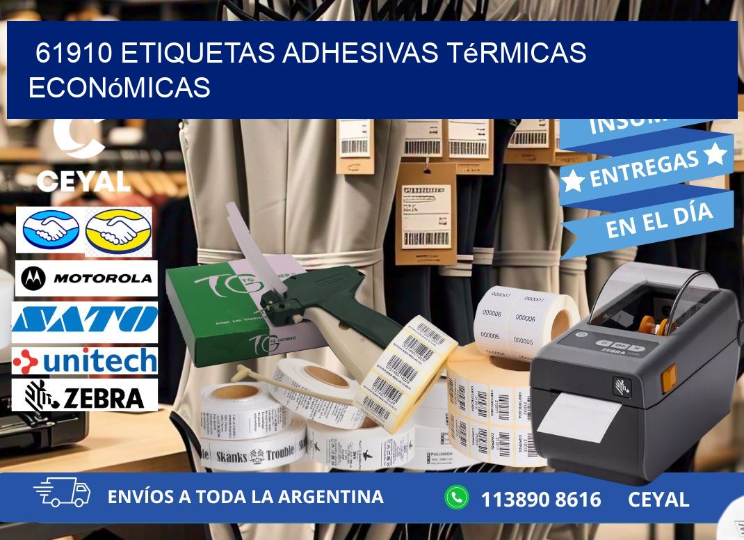 61910 etiquetas adhesivas térmicas económicas
