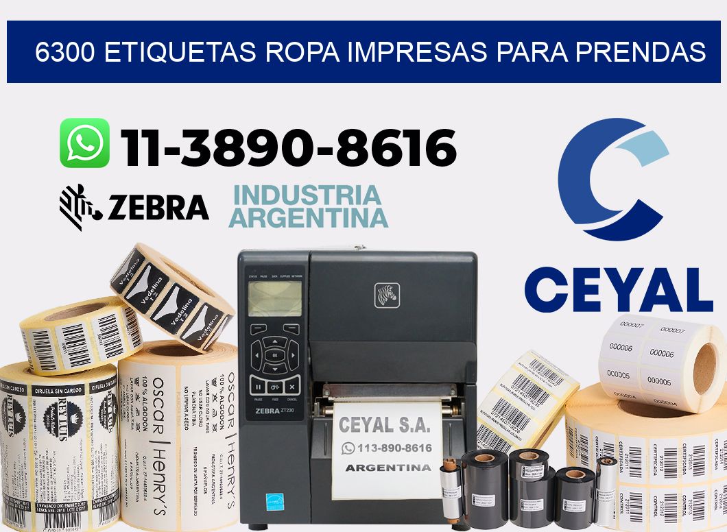 6300 Etiquetas ropa impresas para prendas