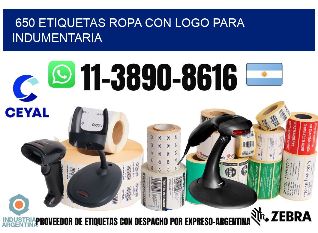 650 Etiquetas ropa con logo para indumentaria