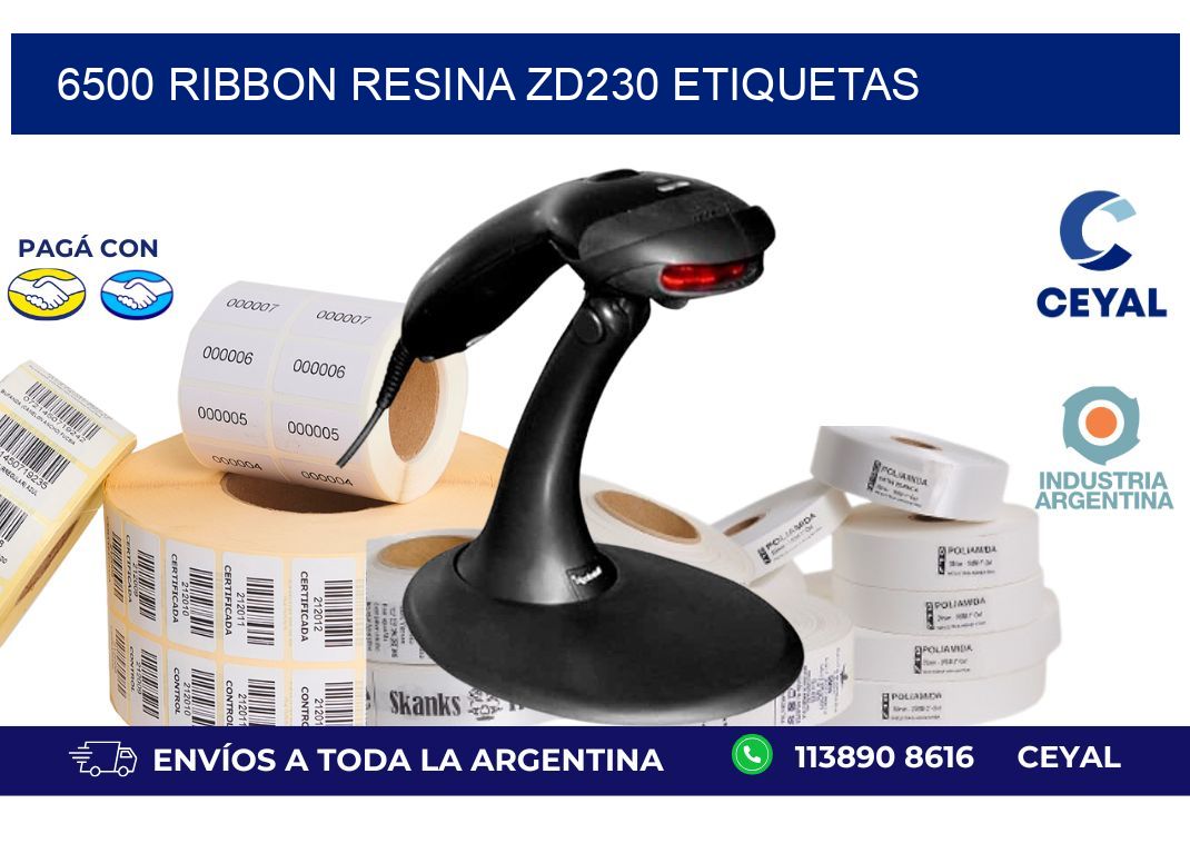 6500 ribbon resina zd230 etiquetas