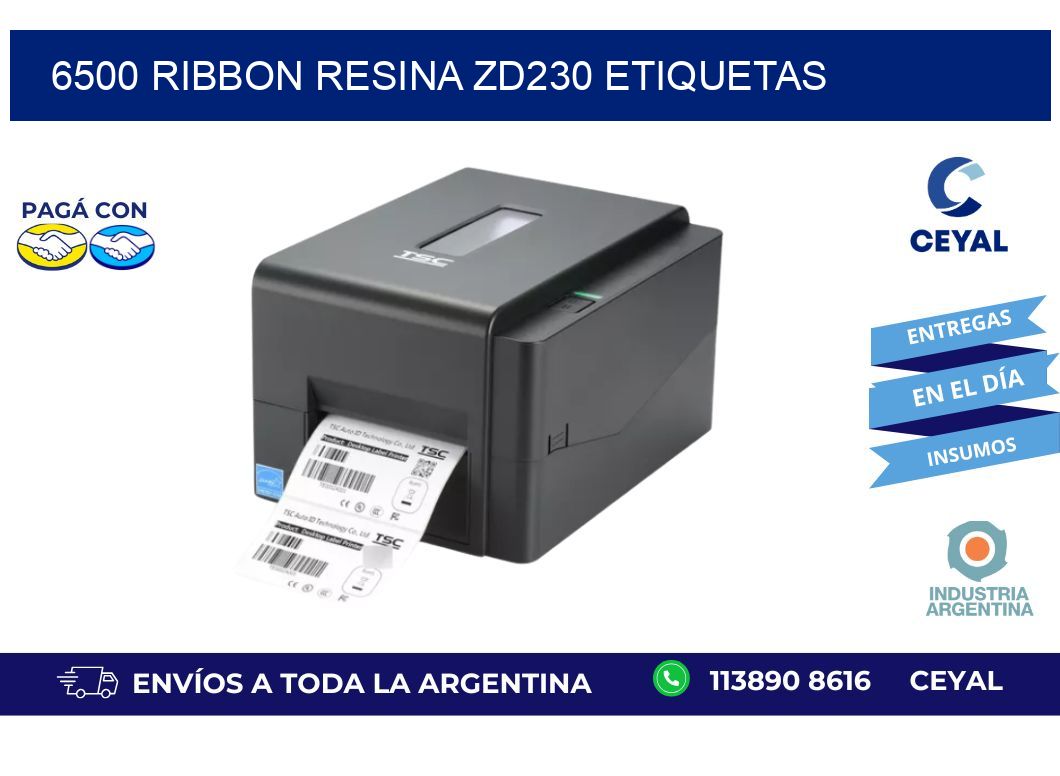 6500 ribbon resina zd230 etiquetas