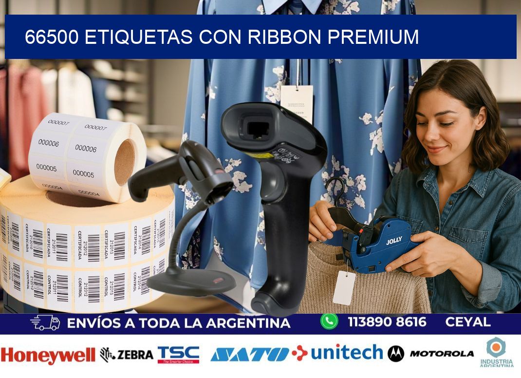 66500 etiquetas con ribbon premium