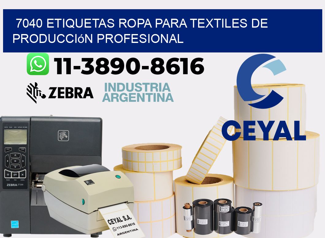 7040 Etiquetas ropa para textiles de producción profesional