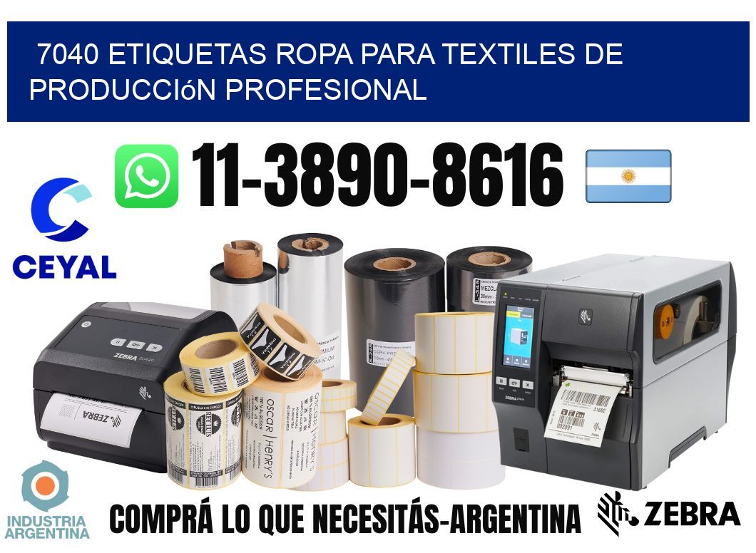 7040 Etiquetas ropa para textiles de producción profesional