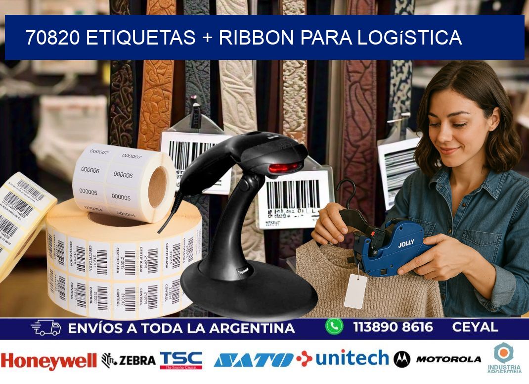 70820 etiquetas + ribbon para logística