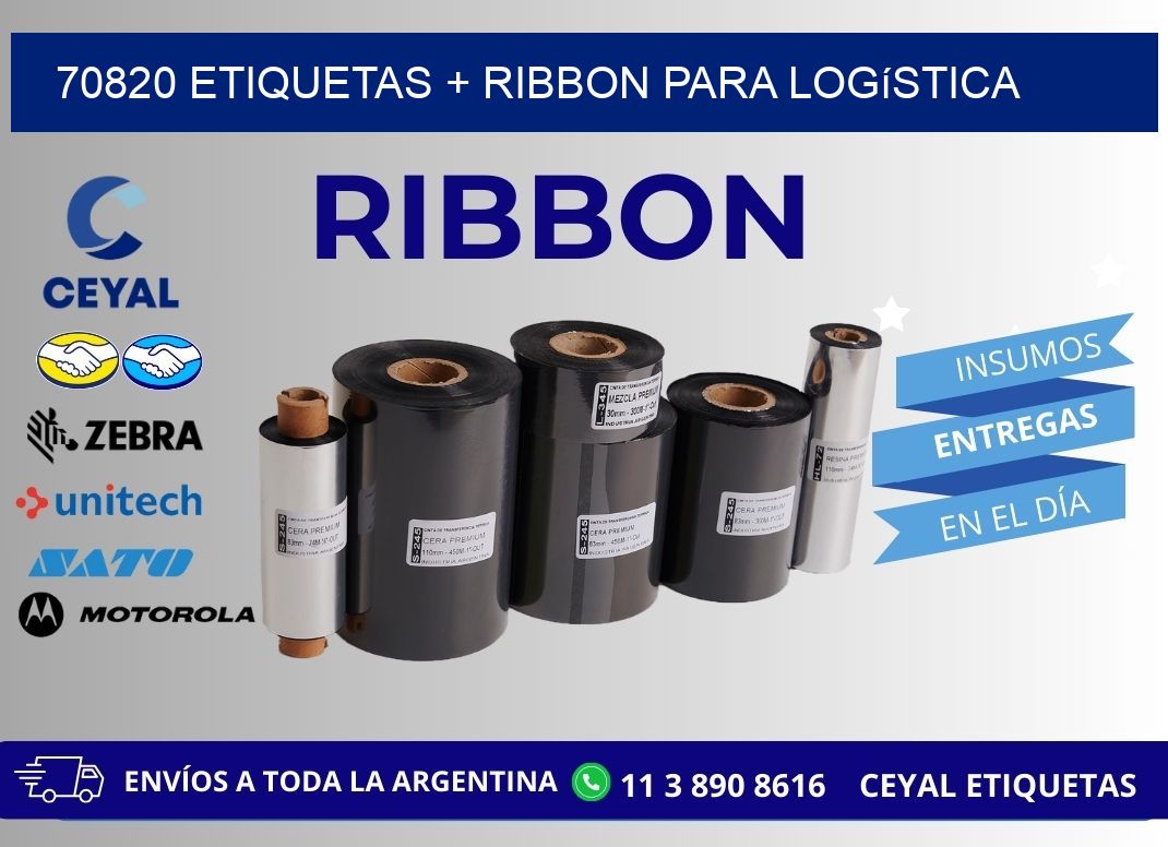 70820 etiquetas + ribbon para logística