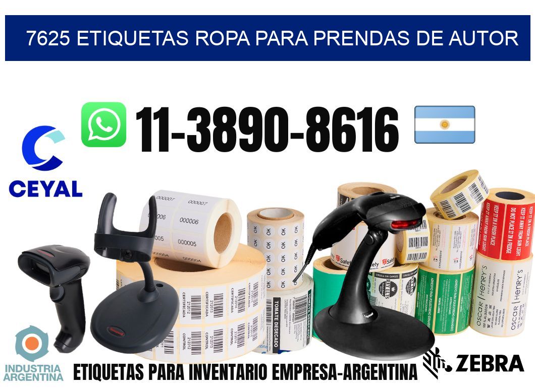 7625 Etiquetas ropa para prendas de autor