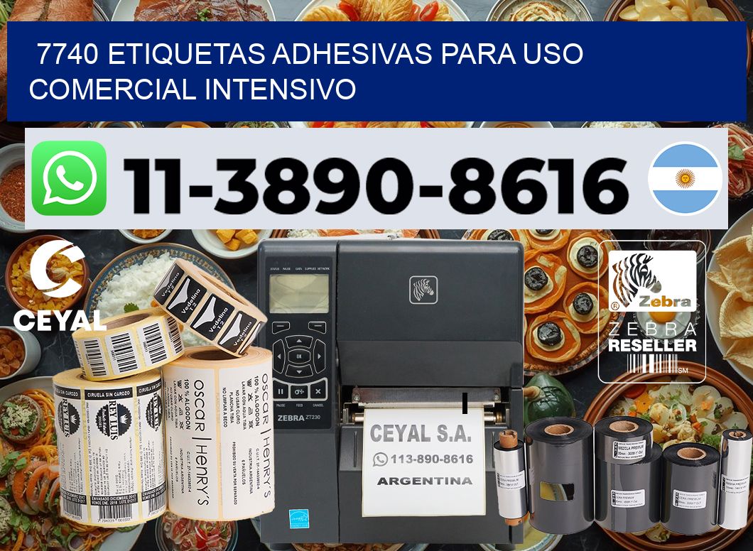 7740 Etiquetas adhesivas para uso comercial intensivo