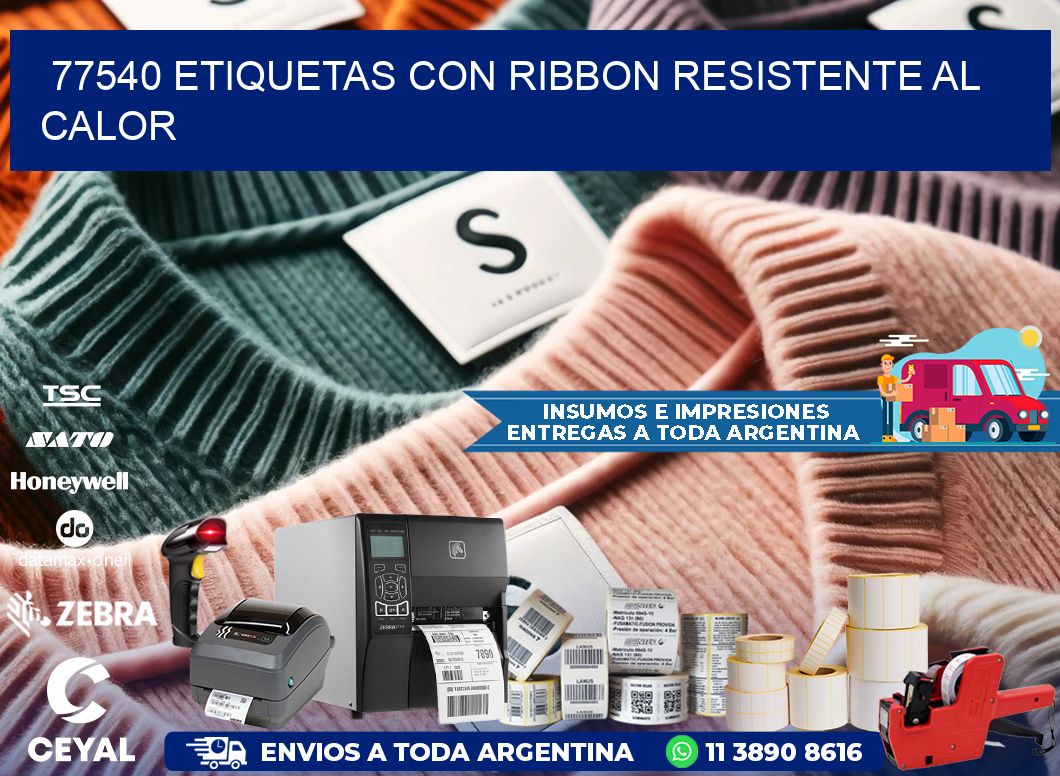 77540 etiquetas con ribbon resistente al calor