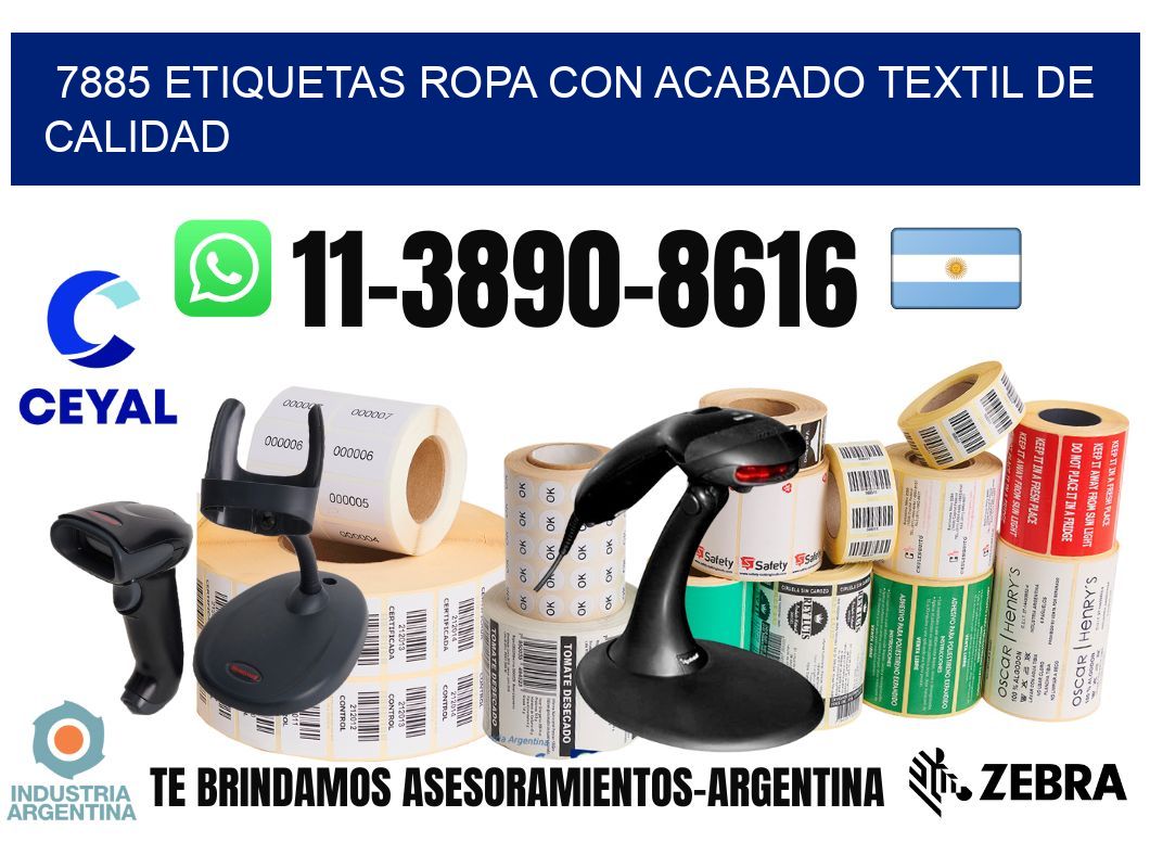 7885 Etiquetas ropa con acabado textil de calidad