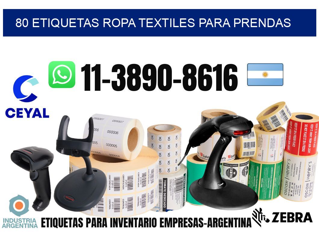 80 Etiquetas ropa textiles para prendas