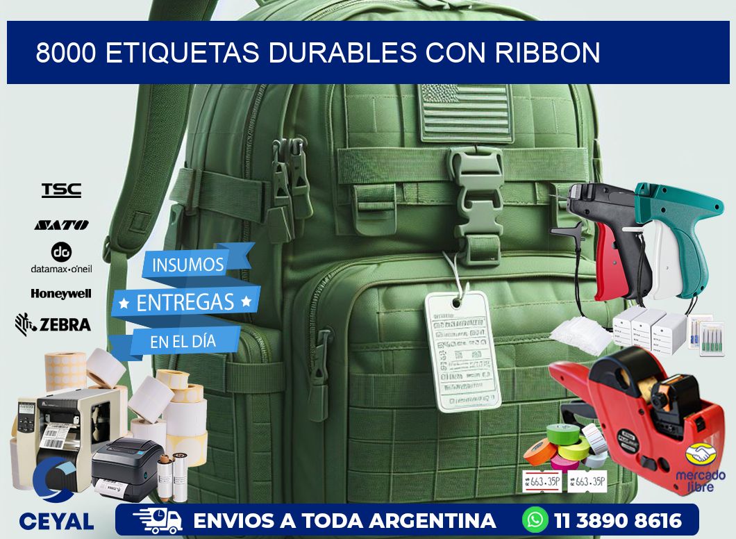 8000 etiquetas durables con ribbon