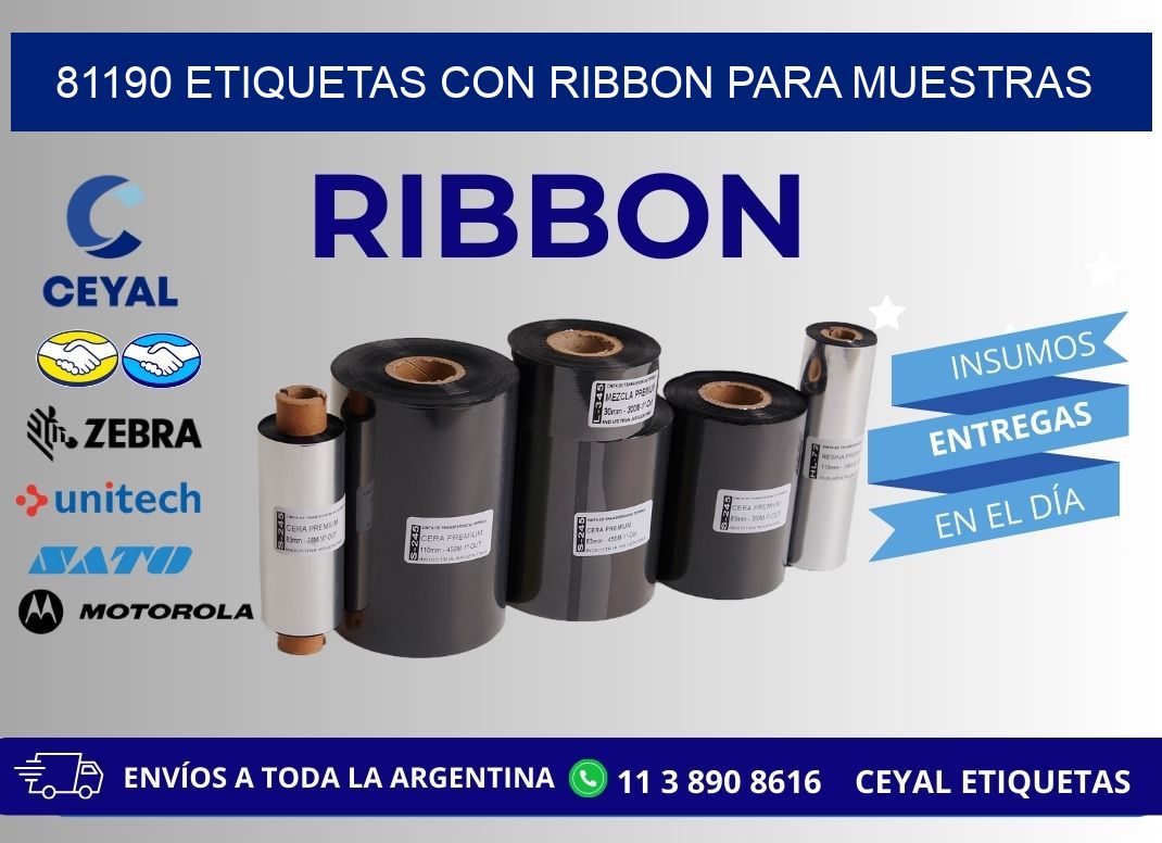 81190 etiquetas con ribbon para muestras