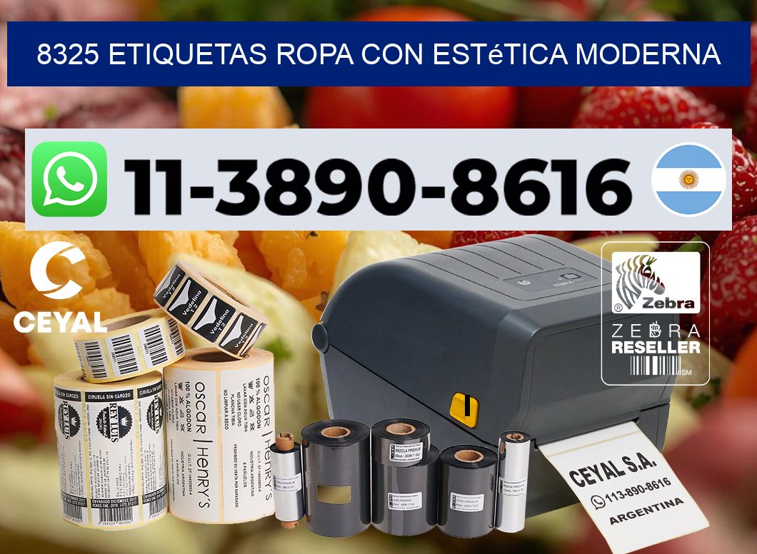8325 Etiquetas ropa con estética moderna