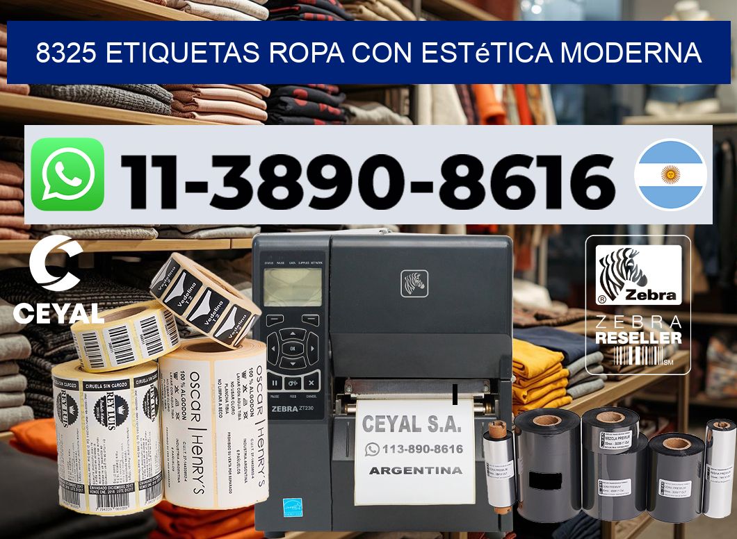 8325 Etiquetas ropa con estética moderna