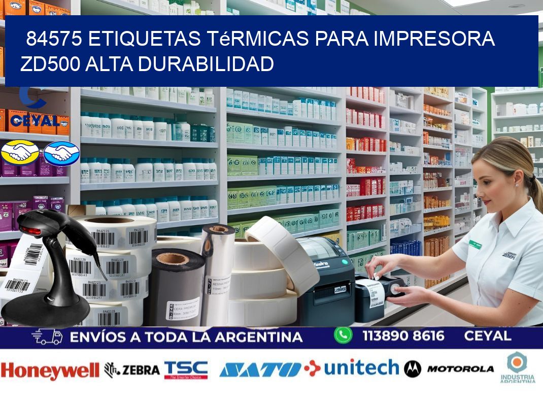 84575 etiquetas térmicas para impresora zd500 alta durabilidad