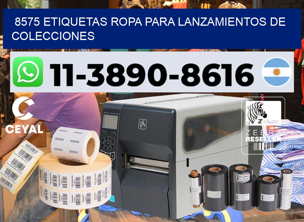 8575 Etiquetas ropa para lanzamientos de colecciones