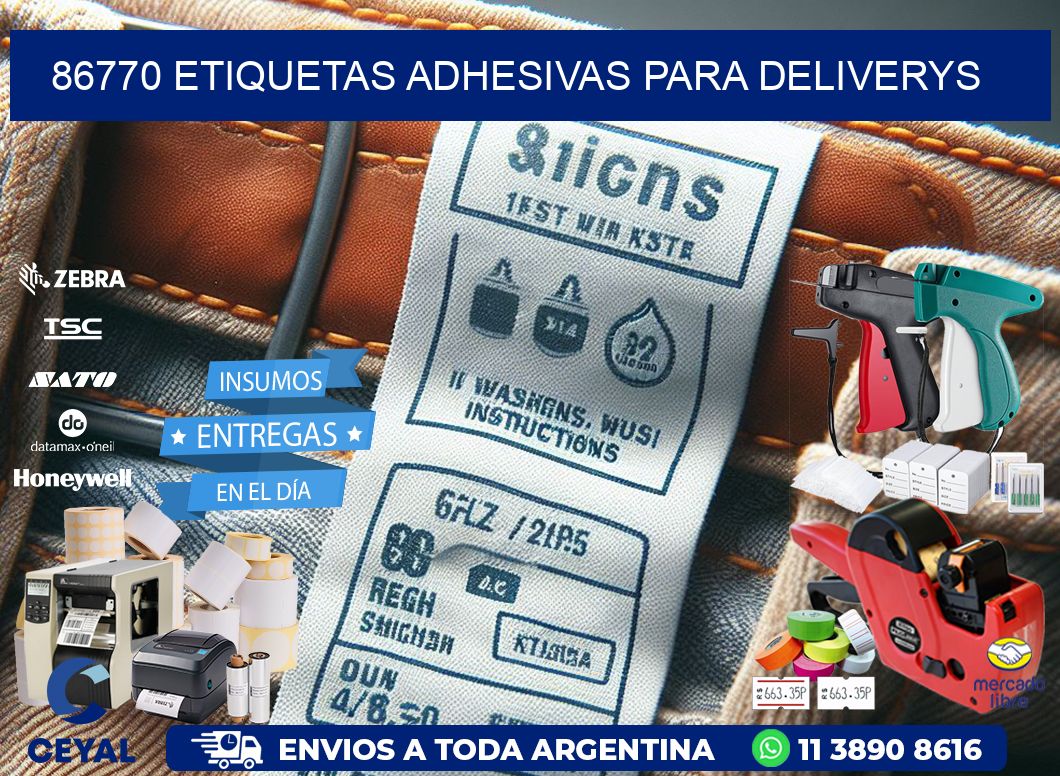 86770 etiquetas adhesivas para deliverys