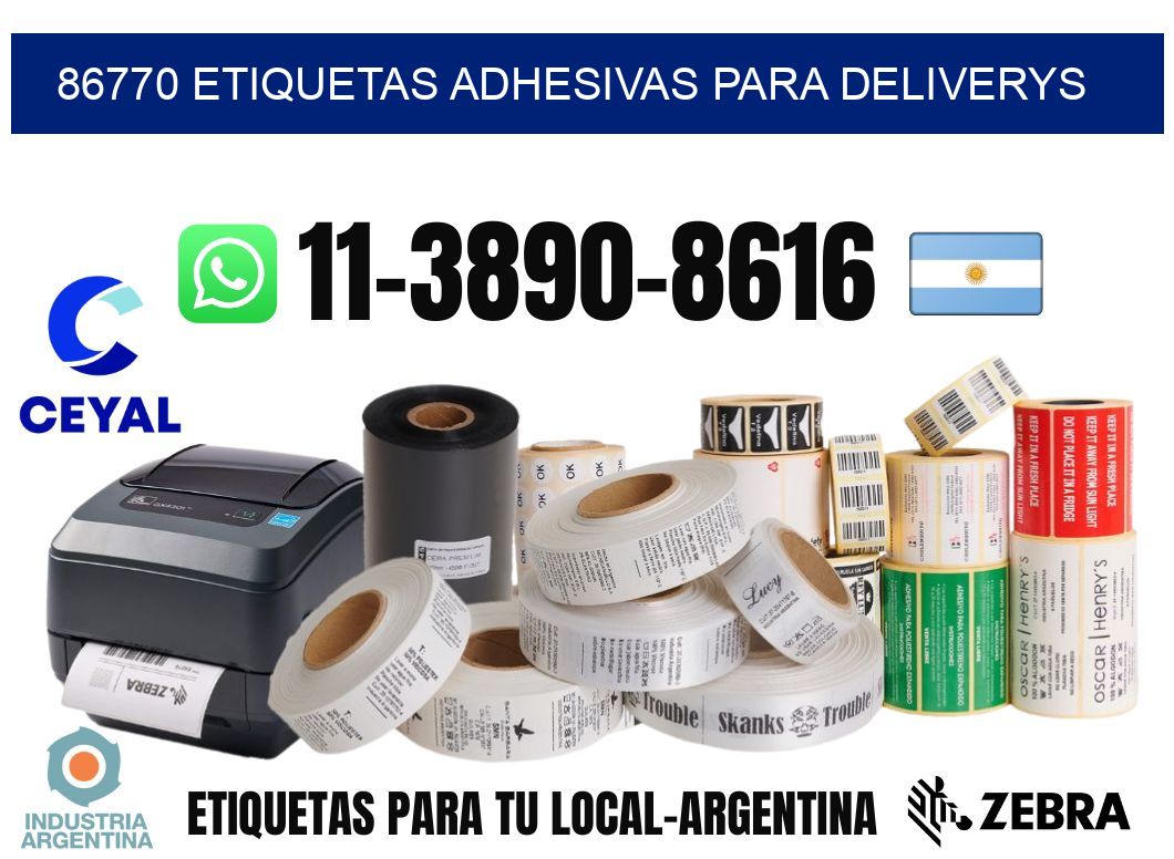 86770 etiquetas adhesivas para deliverys