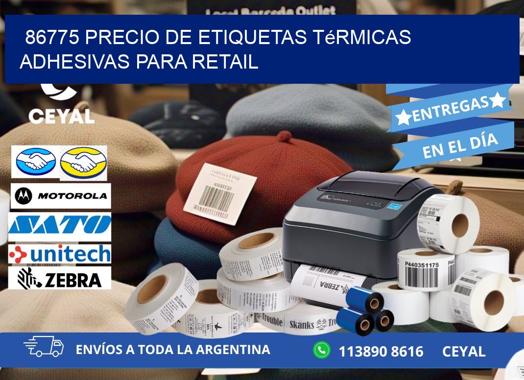 86775 precio de etiquetas térmicas adhesivas para retail