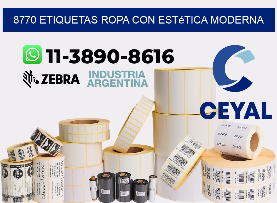 8770 Etiquetas ropa con estética moderna