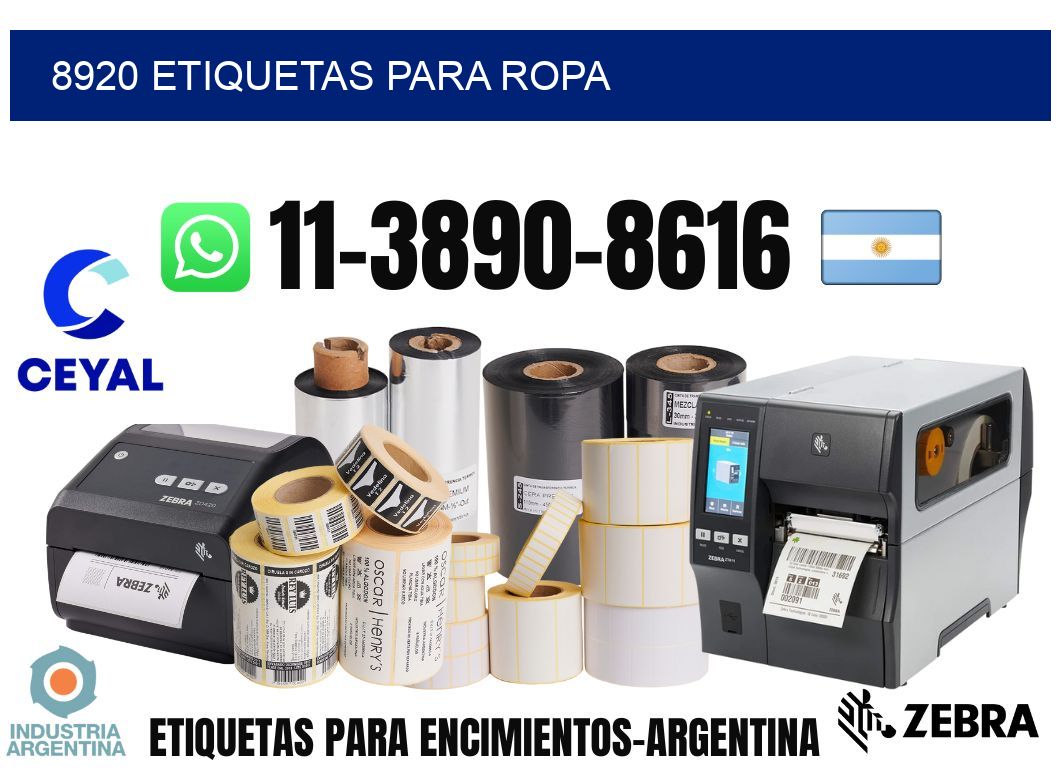 8920 etiquetas para ropa