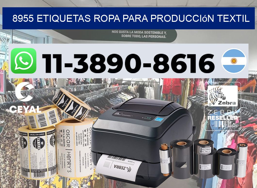 8955 Etiquetas ropa para producción textil