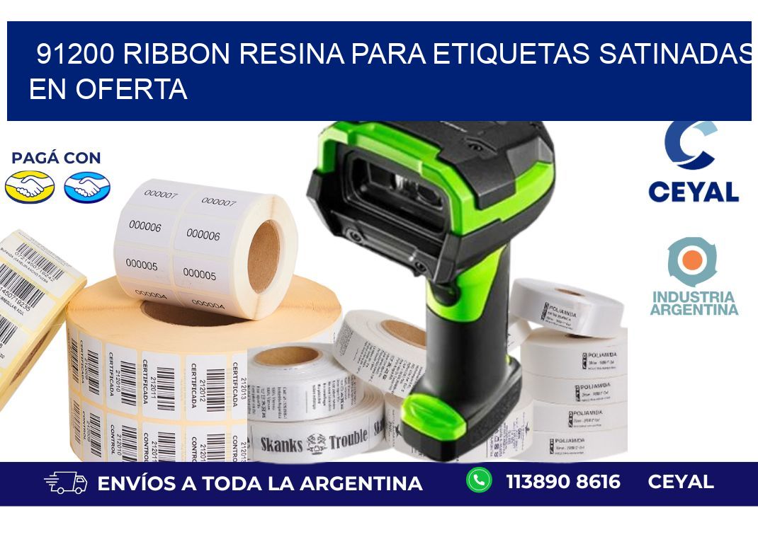 91200 ribbon resina para etiquetas satinadas en oferta
