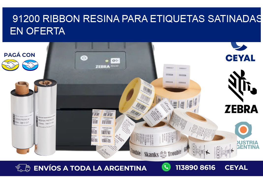 91200 ribbon resina para etiquetas satinadas en oferta