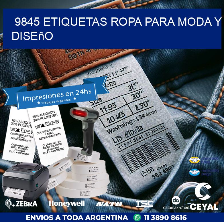 9845 Etiquetas ropa para moda y diseño