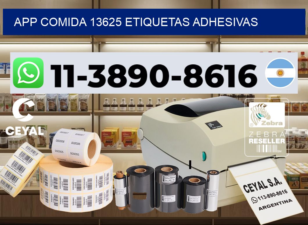 App comida 13625 etiquetas adhesivas